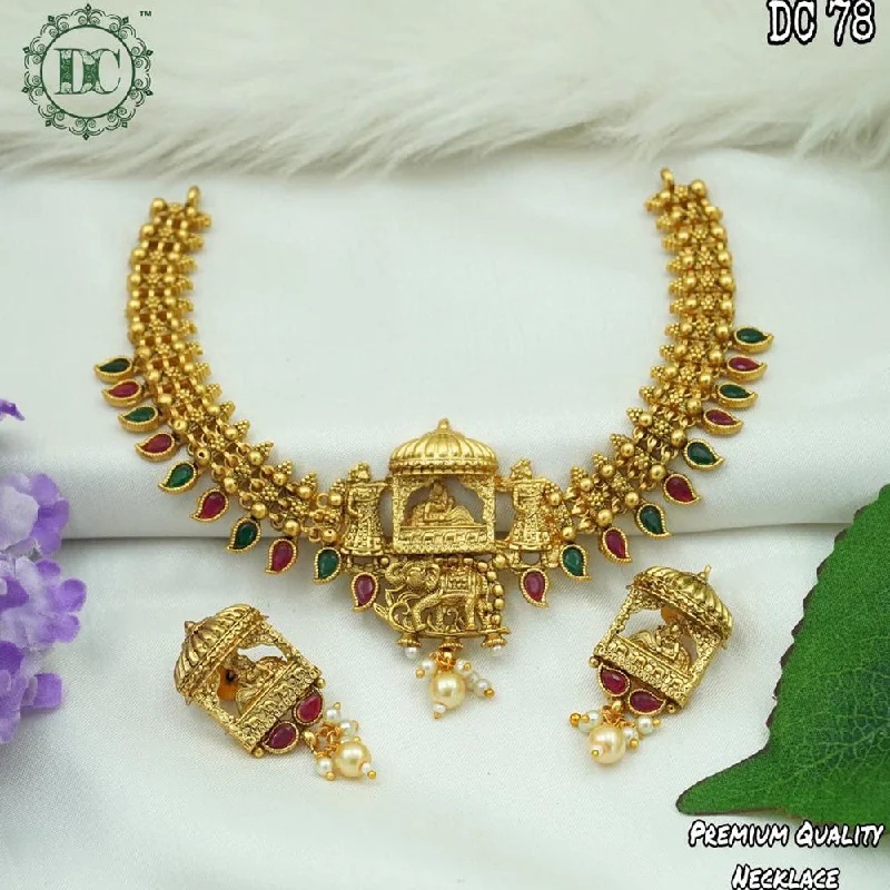 Diksha Collection Gold Plated Temple Necklace Set