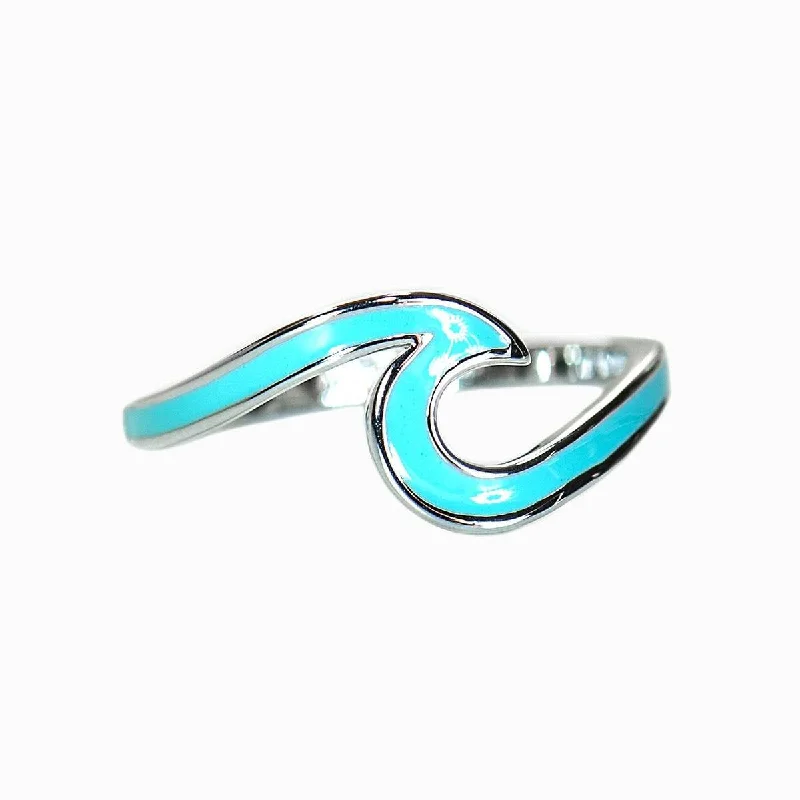 PURA VIDA | SILVER ENAMEL WAVE RING